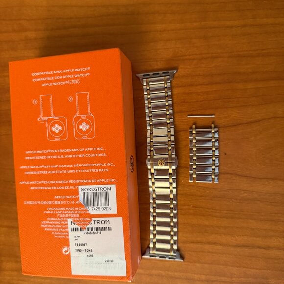 Tory Burch "The Miller" 20mm two tone Apple watch bracelet watchband - Picture 5 of 5